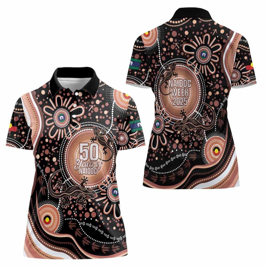 Australia NAIDOC Week Women Polo Shirt Happy 50th Anniversary Brown Version
