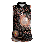 Australia NAIDOC Week Women Sleeveless Polo Shirt Happy 50th Anniversary Brown Version