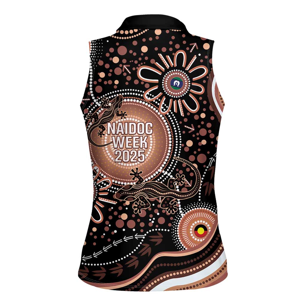 Australia NAIDOC Week Women Sleeveless Polo Shirt Happy 50th Anniversary Brown Version