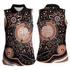 Australia NAIDOC Week Women Sleeveless Polo Shirt Happy 50th Anniversary Brown Version