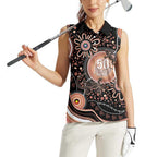 Australia NAIDOC Week Women Sleeveless Polo Shirt Happy 50th Anniversary Brown Version