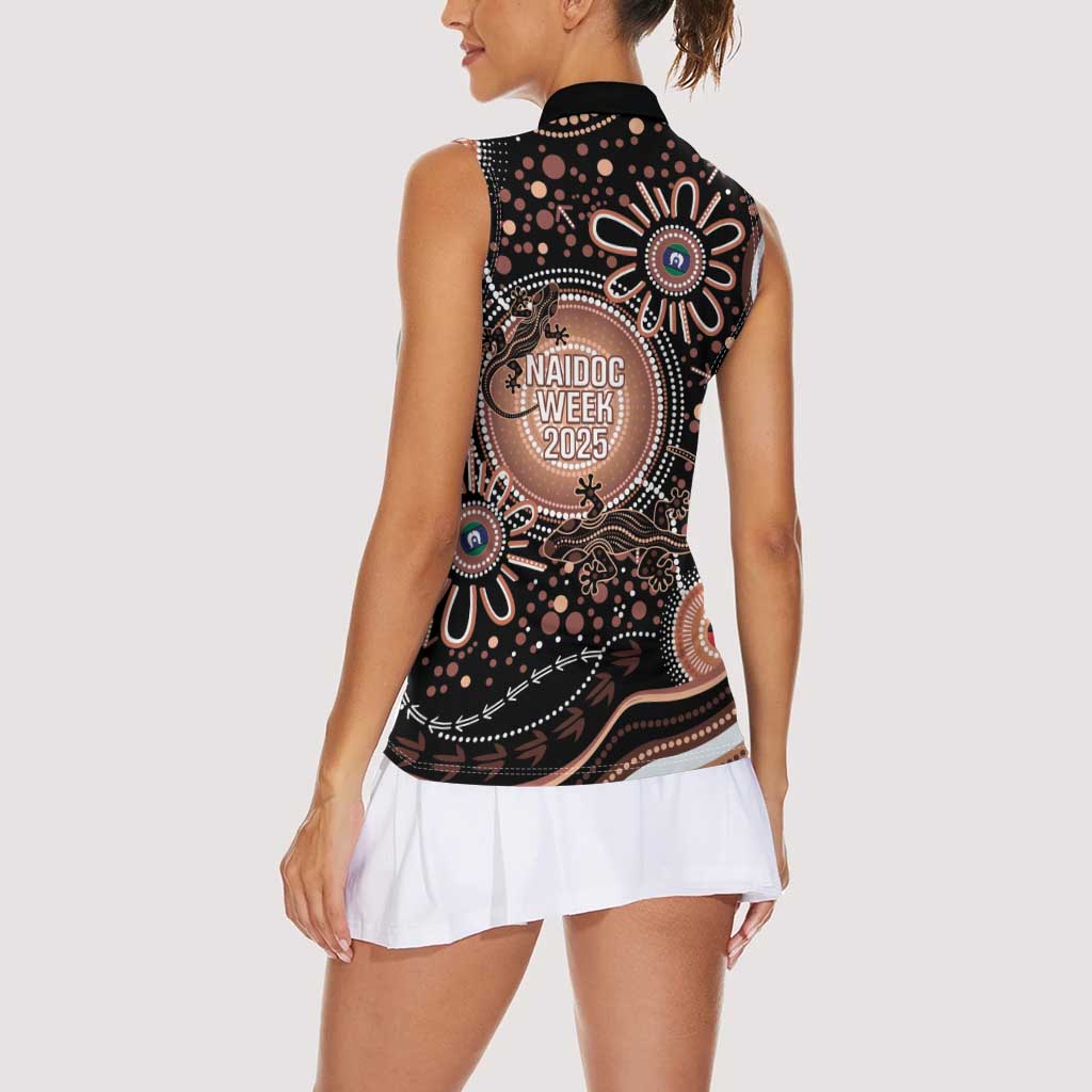 Australia NAIDOC Week Women Sleeveless Polo Shirt Happy 50th Anniversary Brown Version