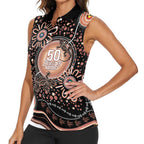 Australia NAIDOC Week Women Sleeveless Polo Shirt Happy 50th Anniversary Brown Version