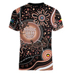 Australia NAIDOC Week Women V-Neck T-Shirt Happy 50th Anniversary Brown Version