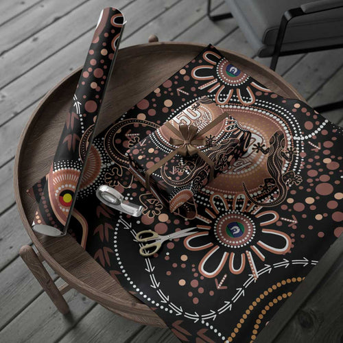 Australia NAIDOC Week Wrapping Paper Happy 50th Anniversary Brown Version - Aussie Hoodie