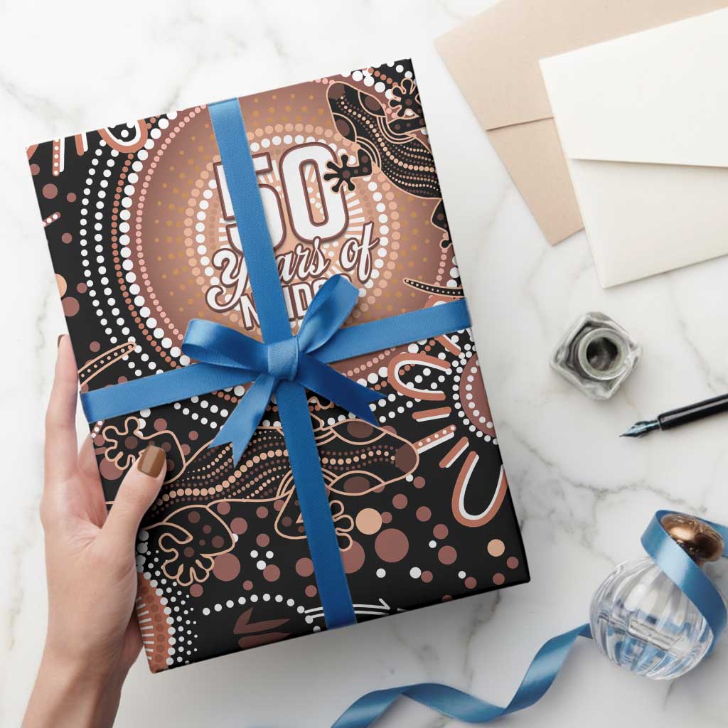 Australia NAIDOC Week Wrapping Paper Happy 50th Anniversary Brown Version - Aussie Hoodie