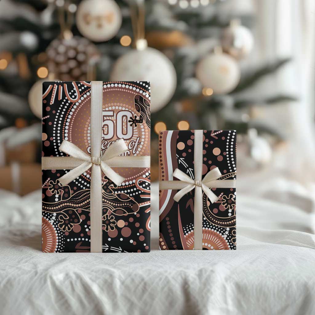 Australia NAIDOC Week Wrapping Paper Happy 50th Anniversary Brown Version - Aussie Hoodie