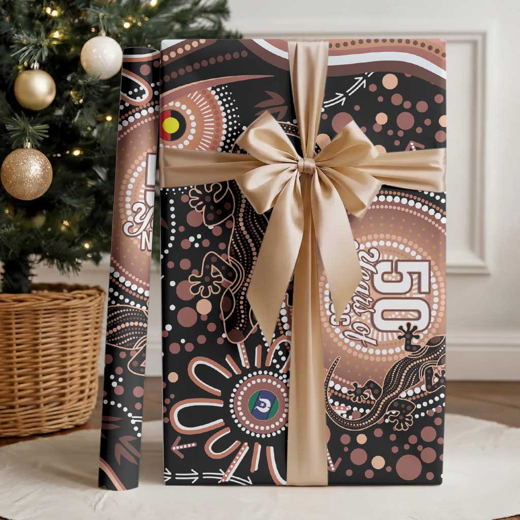 Australia NAIDOC Week Wrapping Paper Happy 50th Anniversary Brown Version - Aussie Hoodie