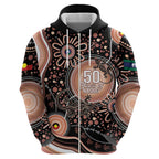 Australia NAIDOC Week Zip Hoodie Happy 50th Anniversary Brown Version