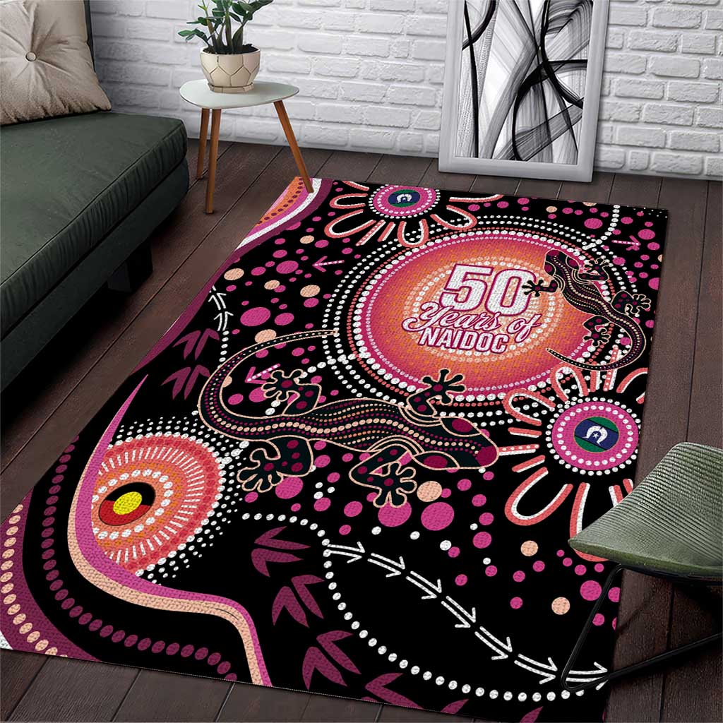 Australia NAIDOC Week Area Rug Happy 50th Anniversary Pink Version
