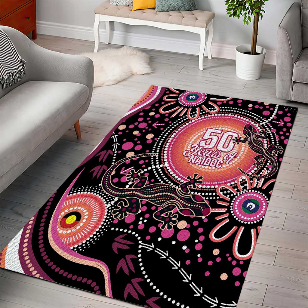 Australia NAIDOC Week Area Rug Happy 50th Anniversary Pink Version