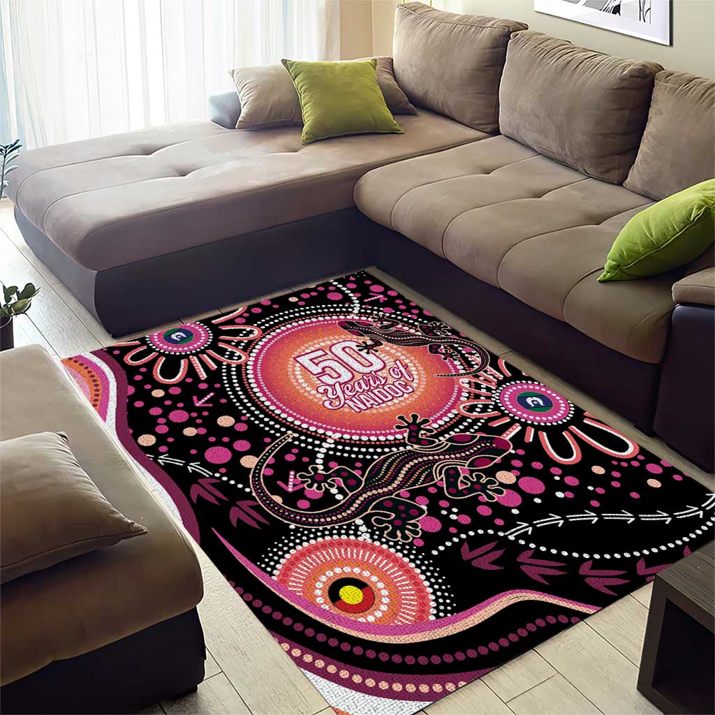 Australia NAIDOC Week Area Rug Happy 50th Anniversary Pink Version