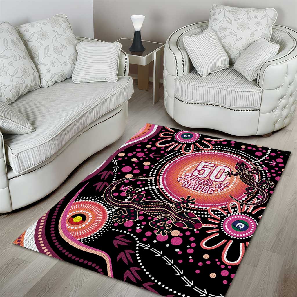 Australia NAIDOC Week Area Rug Happy 50th Anniversary Pink Version