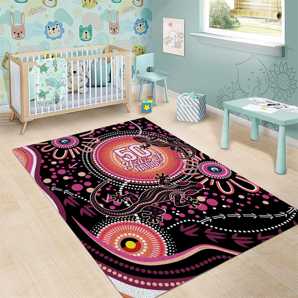 Australia NAIDOC Week Area Rug Happy 50th Anniversary Pink Version