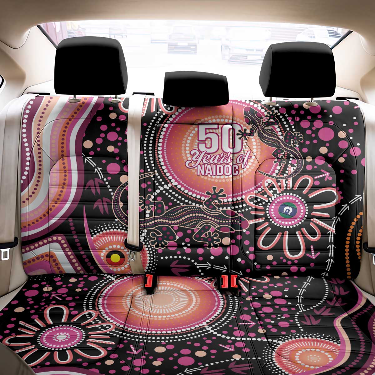 Australia NAIDOC Week Back Car Seat Cover Happy 50th Anniversary Pink Version