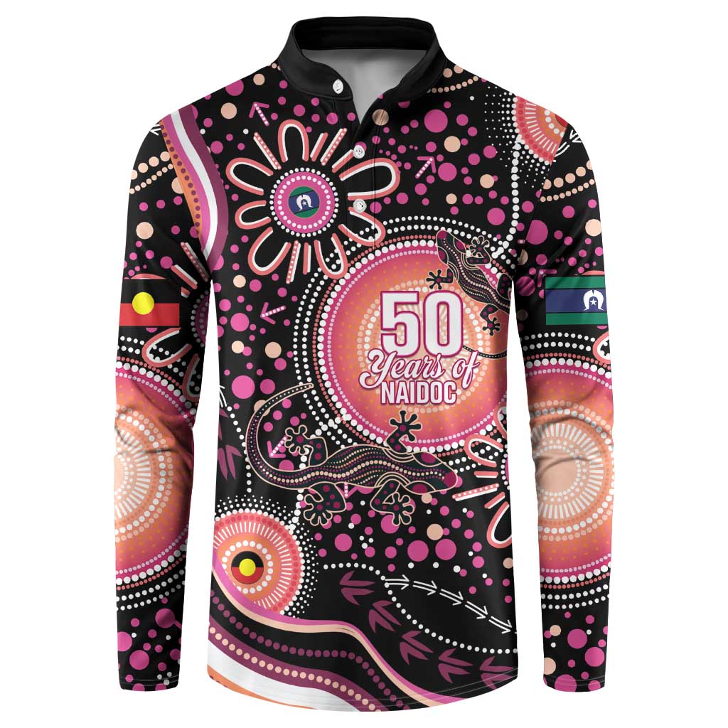 Australia NAIDOC Week Button Sweatshirt Happy 50th Anniversary Pink Version