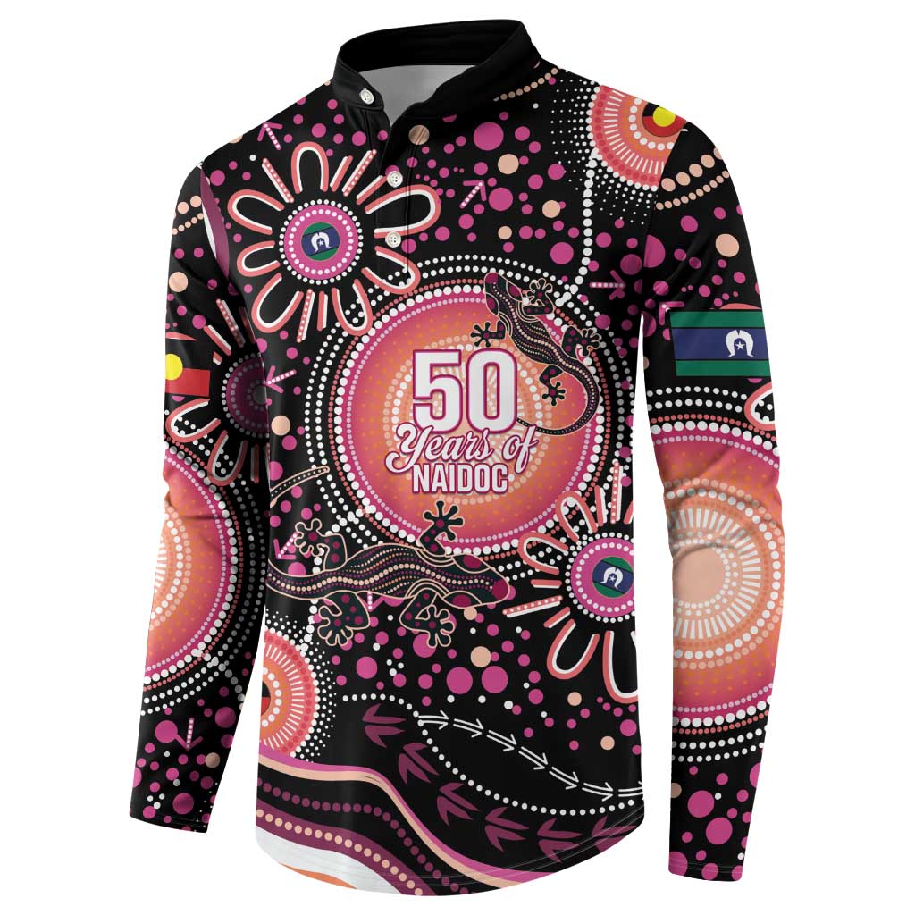 Australia NAIDOC Week Button Sweatshirt Happy 50th Anniversary Pink Version