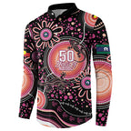 Australia NAIDOC Week Button Sweatshirt Happy 50th Anniversary Pink Version