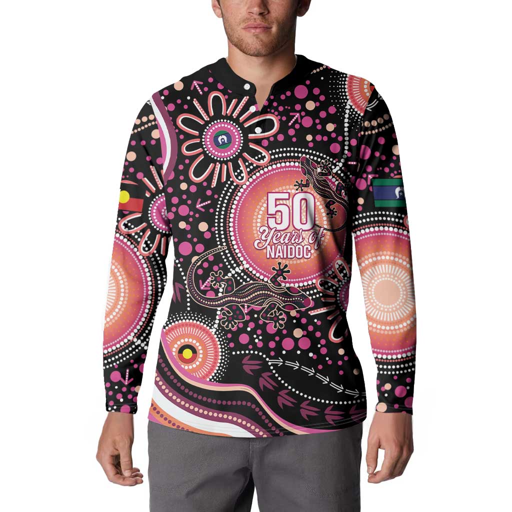 Australia NAIDOC Week Button Sweatshirt Happy 50th Anniversary Pink Version