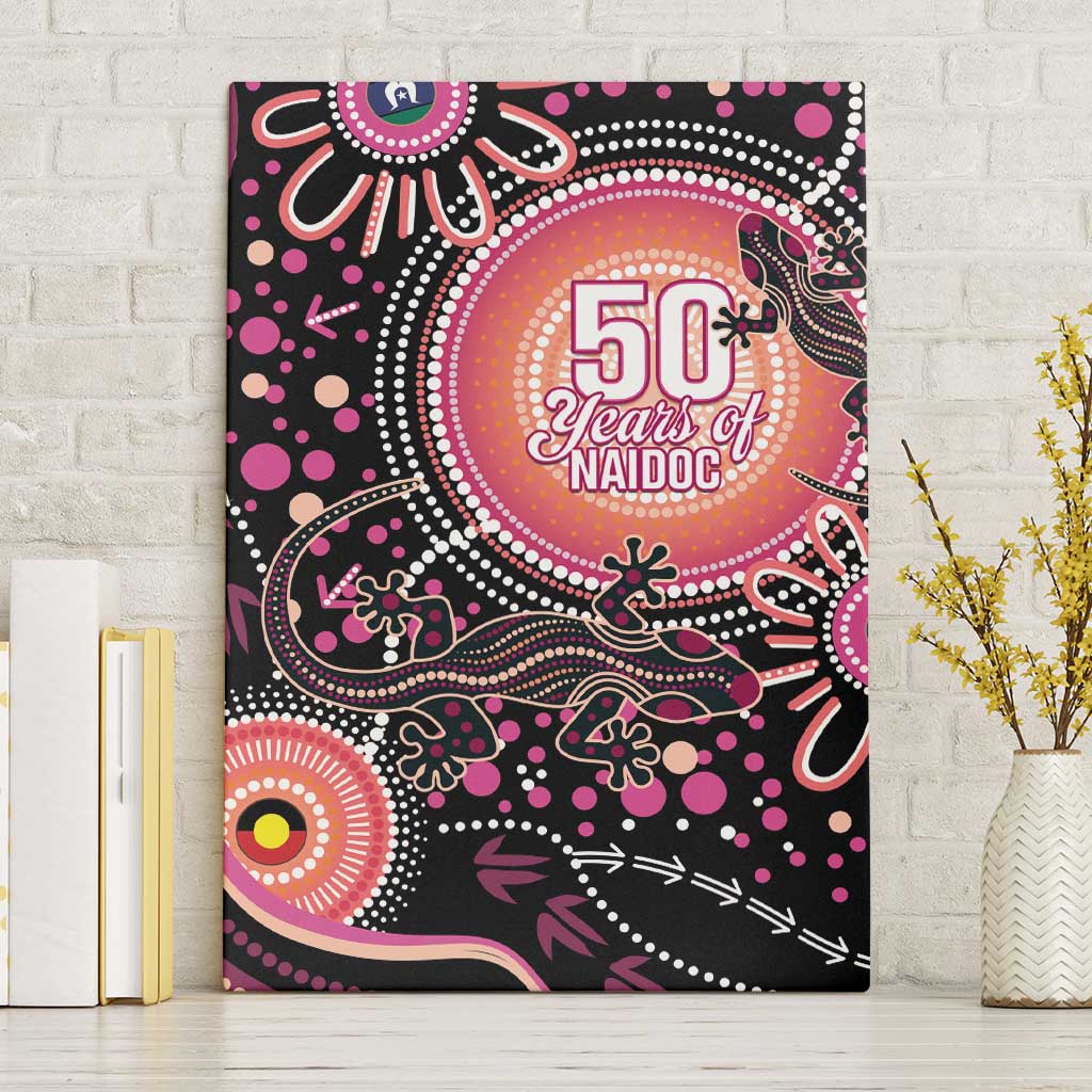 Australia NAIDOC Week Canvas Wall Art Happy 50th Anniversary Pink Version