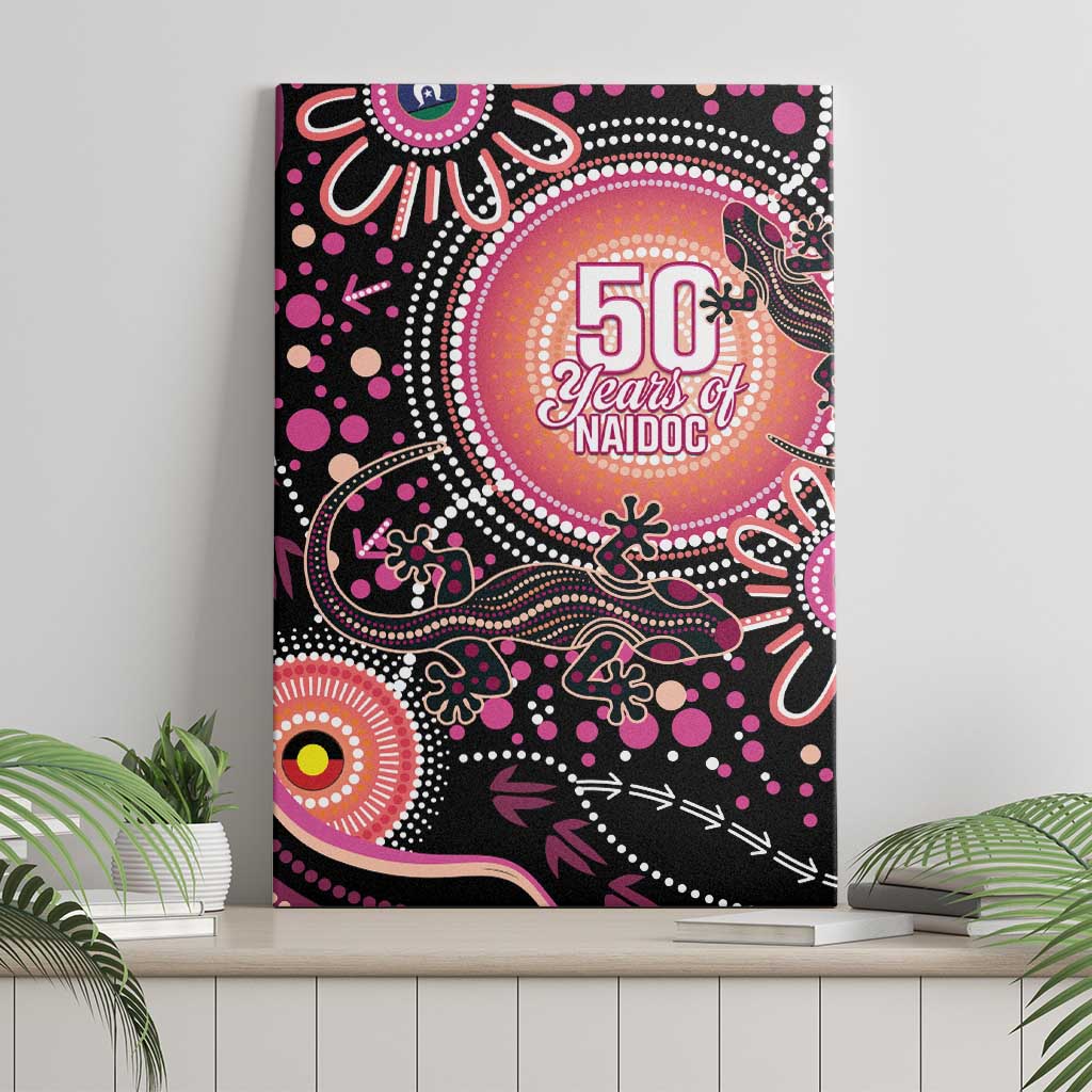 Australia NAIDOC Week Canvas Wall Art Happy 50th Anniversary Pink Version