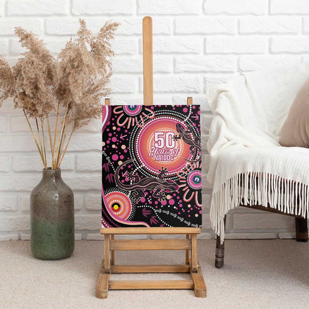 Australia NAIDOC Week Canvas Wall Art Happy 50th Anniversary Pink Version