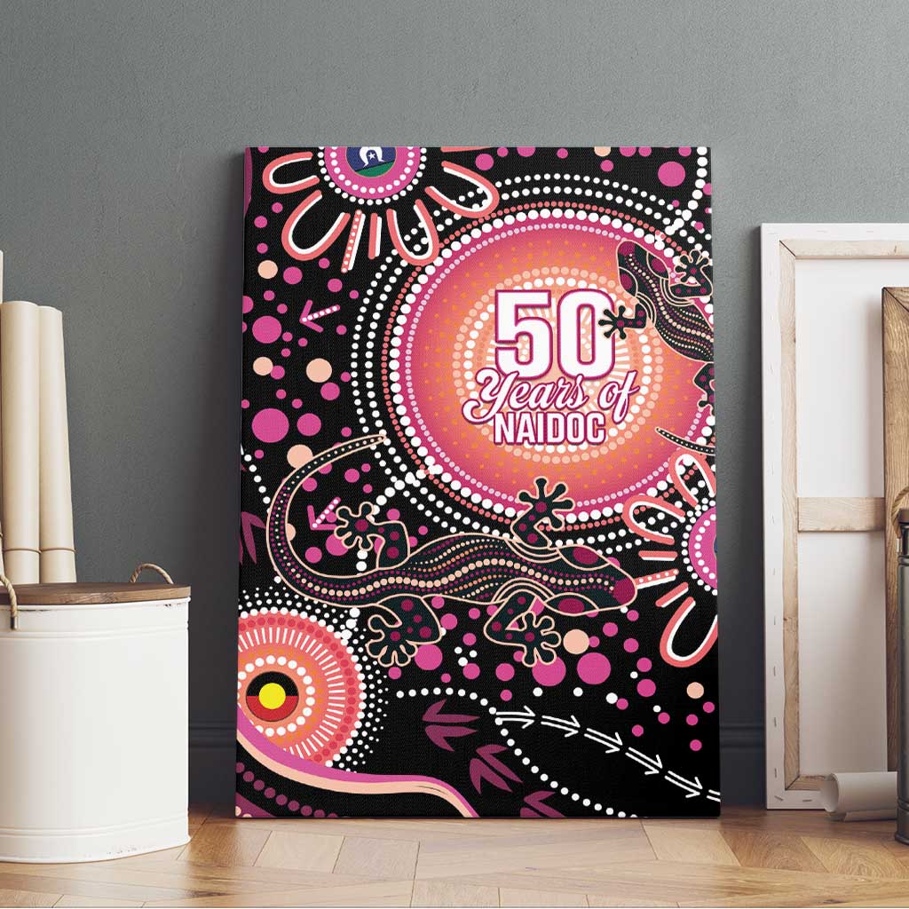 Australia NAIDOC Week Canvas Wall Art Happy 50th Anniversary Pink Version