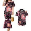 Australia NAIDOC Week Couples Matching Mermaid Dress and Hawaiian Shirt Happy 50th Anniversary Pink Version