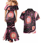Australia NAIDOC Week Couples Matching Mermaid Dress and Hawaiian Shirt Happy 50th Anniversary Pink Version