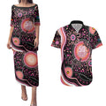 Australia NAIDOC Week Couples Matching Puletasi and Hawaiian Shirt Happy 50th Anniversary Pink Version