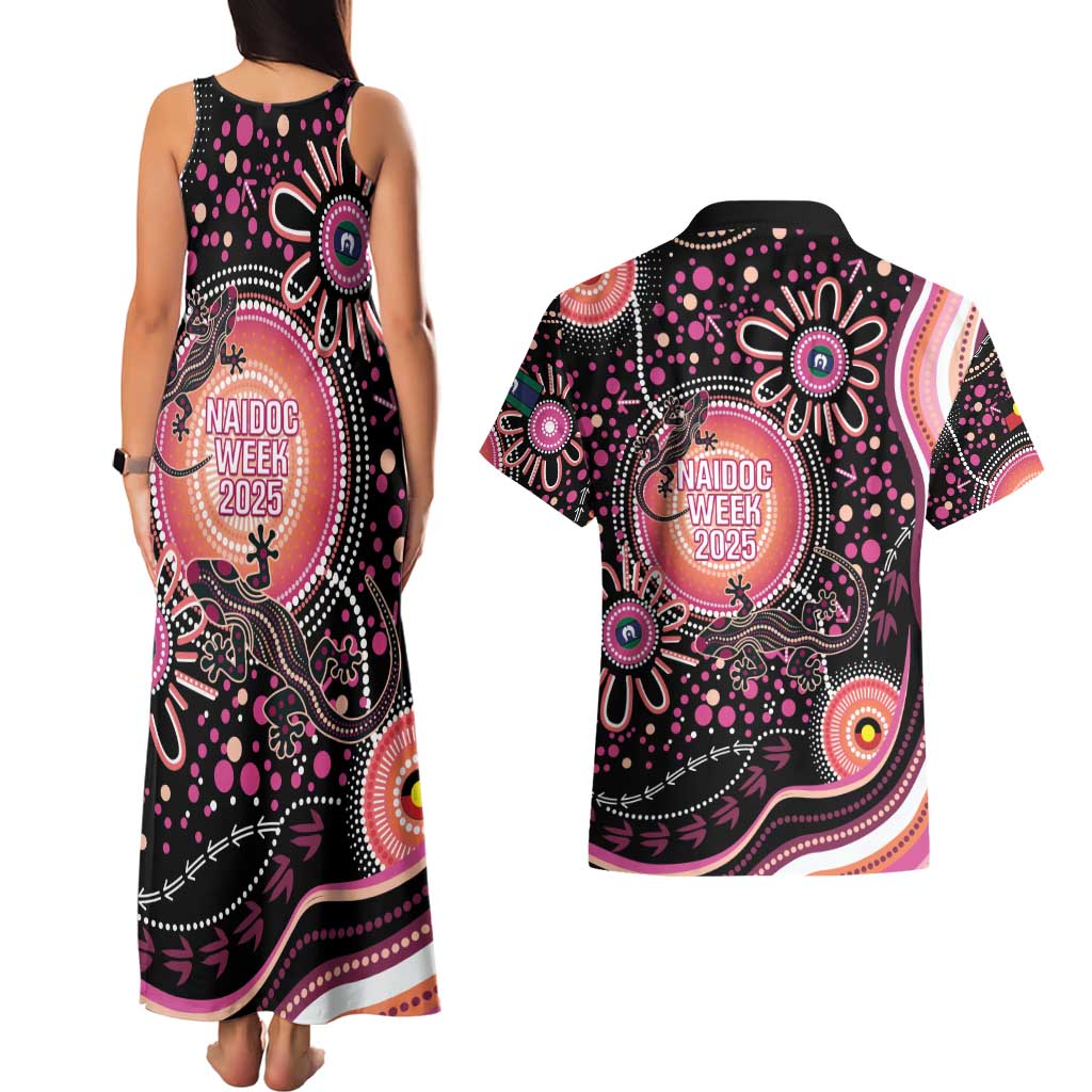 Australia NAIDOC Week Couples Matching Tank Maxi Dress and Hawaiian Shirt Happy 50th Anniversary Pink Version