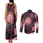 Australia NAIDOC Week Couples Matching Tank Maxi Dress and Long Sleeve Button Shirt Happy 50th Anniversary Pink Version