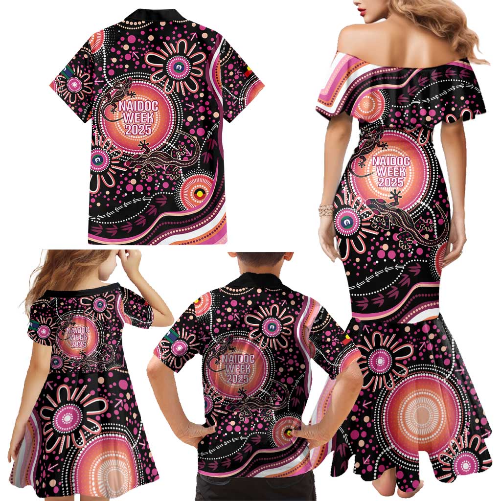 Australia NAIDOC Week Family Matching Mermaid Dress and Hawaiian Shirt Happy 50th Anniversary Pink Version