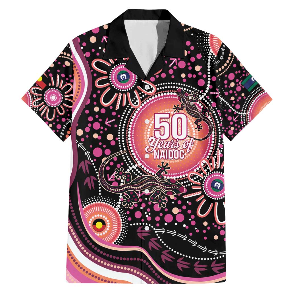 Australia NAIDOC Week Family Matching Mermaid Dress and Hawaiian Shirt Happy 50th Anniversary Pink Version