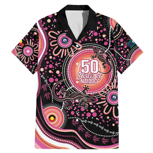Australia NAIDOC Week Family Matching Mermaid Dress and Hawaiian Shirt Happy 50th Anniversary Pink Version