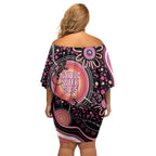 Australia NAIDOC Week Family Matching Off Shoulder Short Dress and Hawaiian Shirt Happy 50th Anniversary Pink Version
