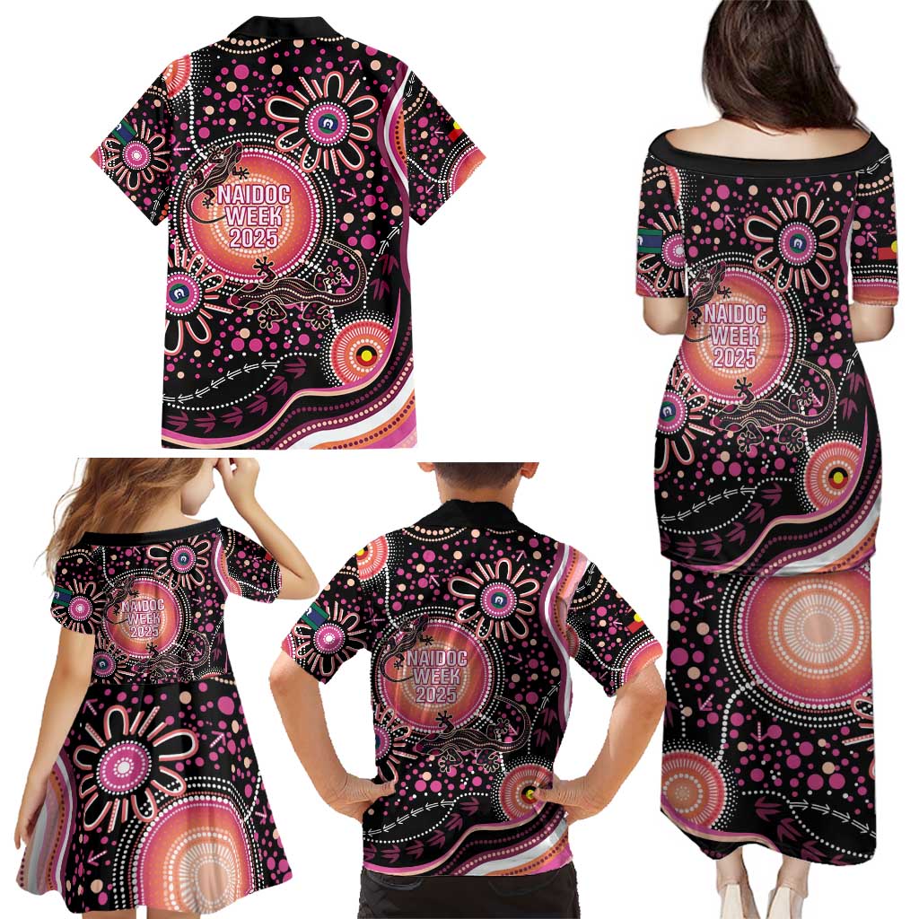 Australia NAIDOC Week Family Matching Puletasi and Hawaiian Shirt Happy 50th Anniversary Pink Version