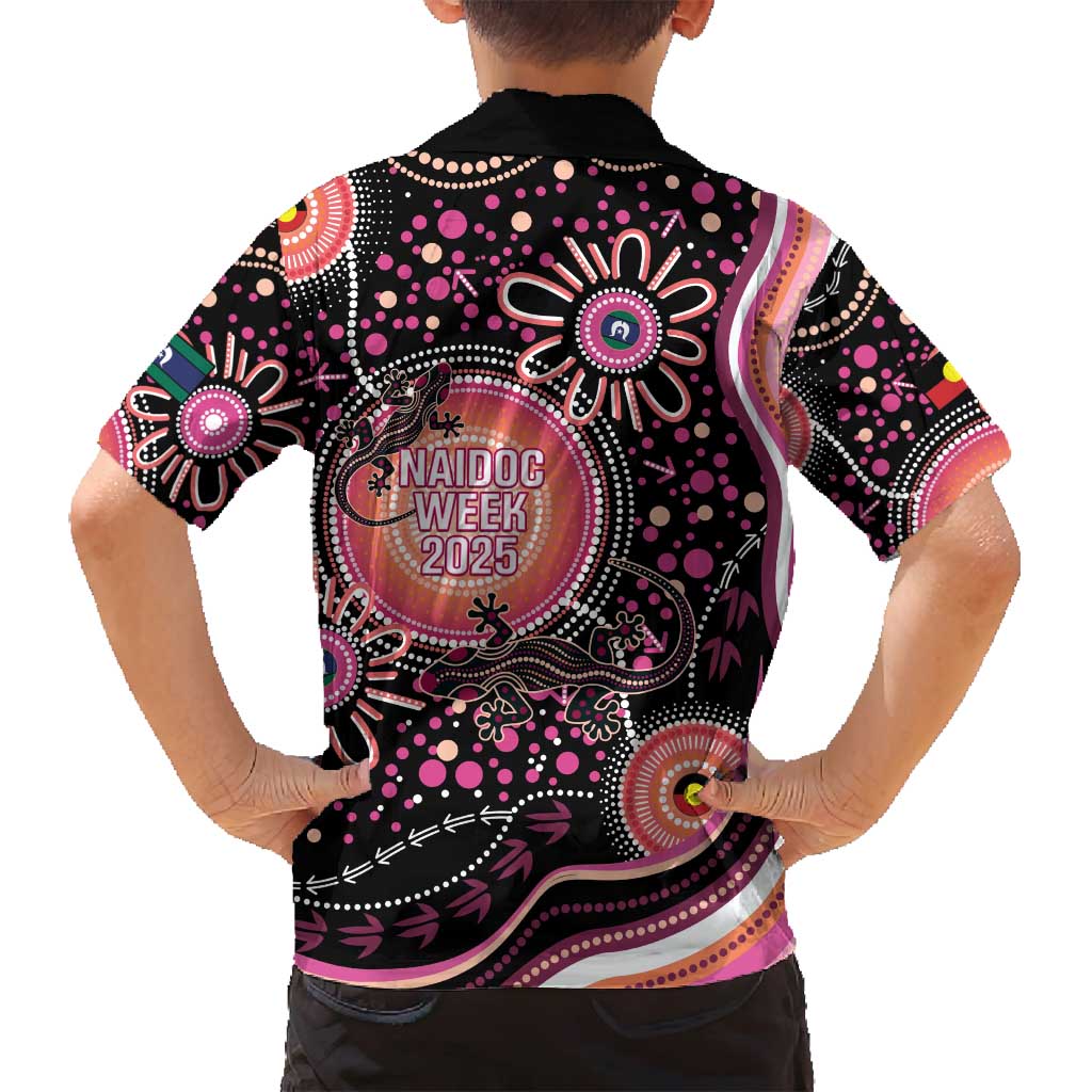Australia NAIDOC Week Family Matching Summer Maxi Dress and Hawaiian Shirt Happy 50th Anniversary Pink Version
