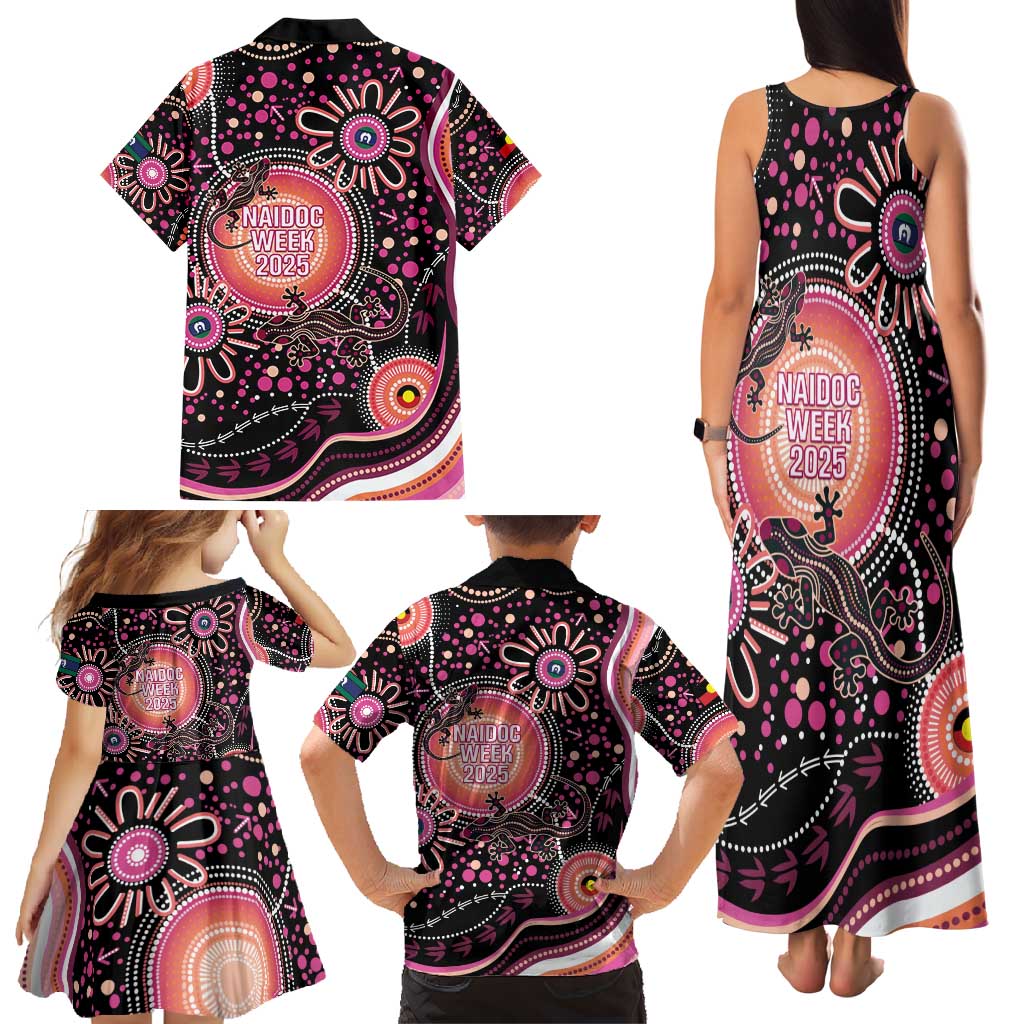 Australia NAIDOC Week Family Matching Tank Maxi Dress and Hawaiian Shirt Happy 50th Anniversary Pink Version