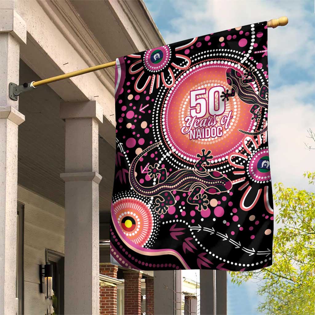 Australia NAIDOC Week Garden Flag Happy 50th Anniversary Pink Version