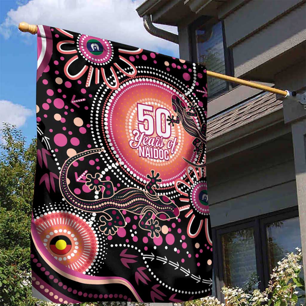 Australia NAIDOC Week Garden Flag Happy 50th Anniversary Pink Version