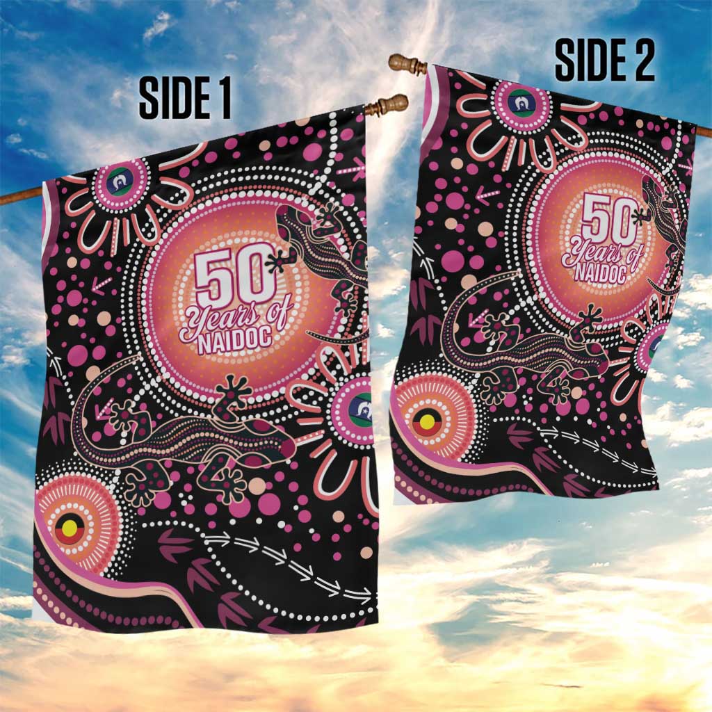 Australia NAIDOC Week Garden Flag Happy 50th Anniversary Pink Version
