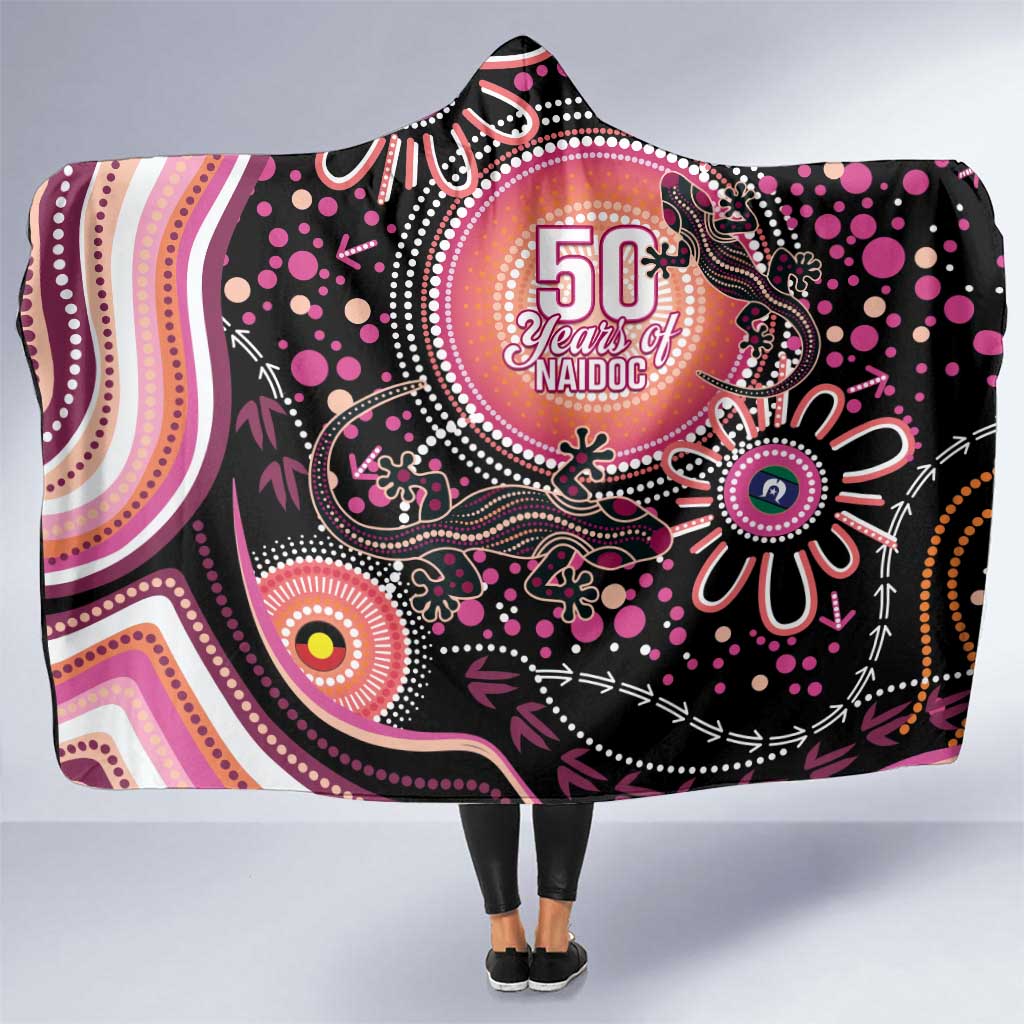 Australia NAIDOC Week Hooded Blanket Happy 50th Anniversary Pink Version