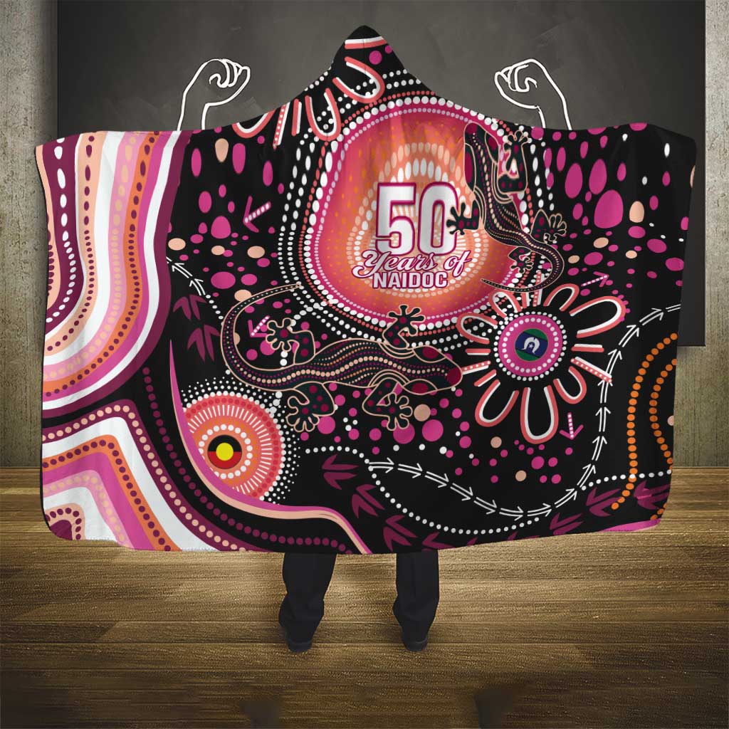 Australia NAIDOC Week Hooded Blanket Happy 50th Anniversary Pink Version