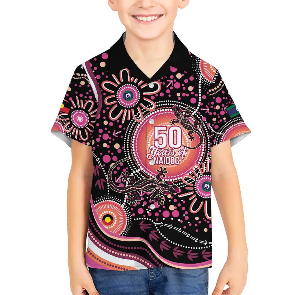Australia NAIDOC Week Kid Hawaiian Shirt Happy 50th Anniversary Pink Version