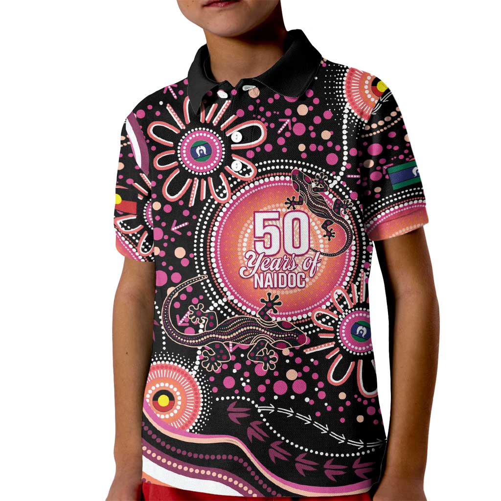 Australia NAIDOC Week Kid Polo Shirt Happy 50th Anniversary Pink Version
