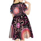 Australia NAIDOC Week Kid Short Sleeve Dress Happy 50th Anniversary Pink Version