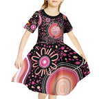 Australia NAIDOC Week Kid Short Sleeve Dress Happy 50th Anniversary Pink Version