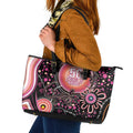 Australia NAIDOC Week Leather Tote Bag Happy 50th Anniversary Pink Version