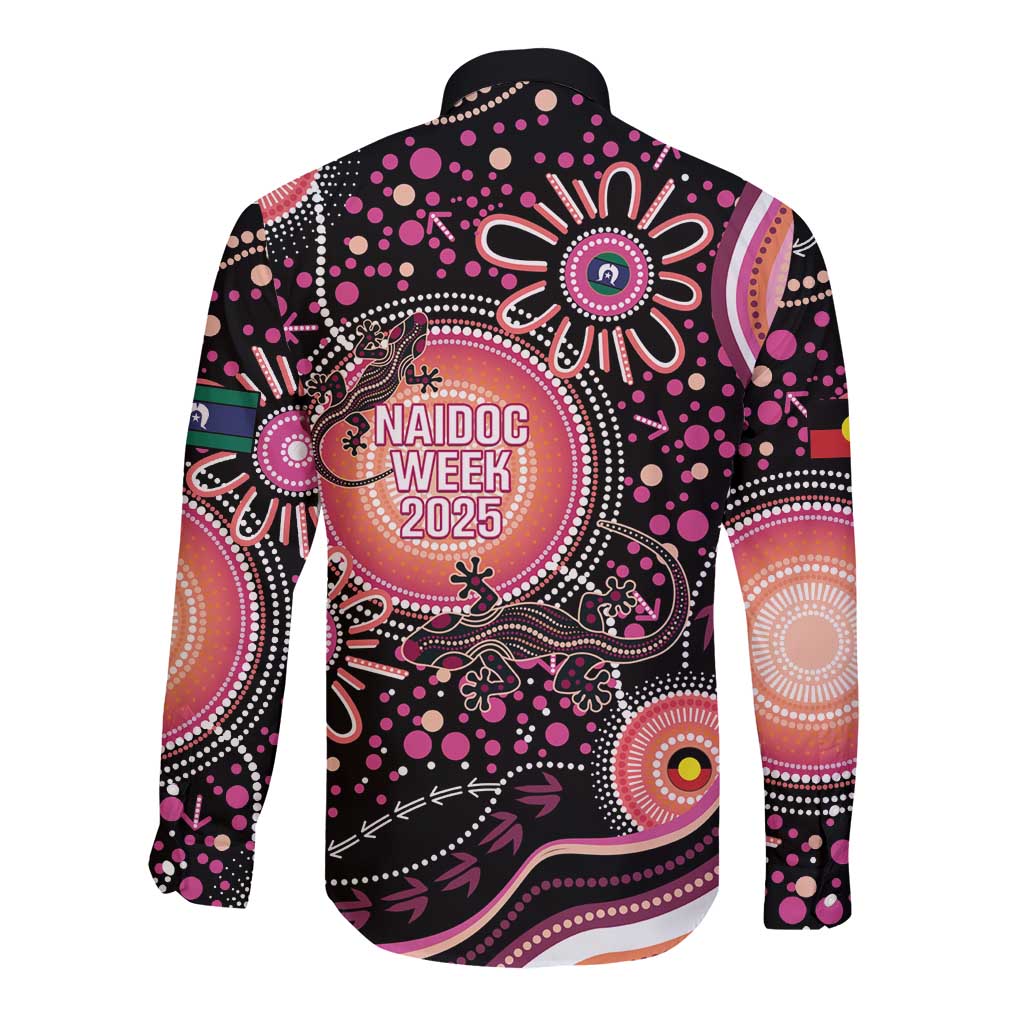 Australia NAIDOC Week Long Sleeve Button Shirt Happy 50th Anniversary Pink Version
